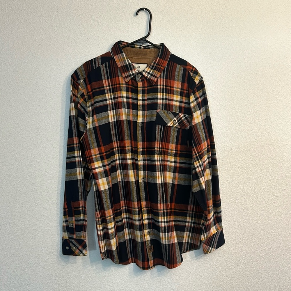Men’s large Flannel size L orange/navy blue